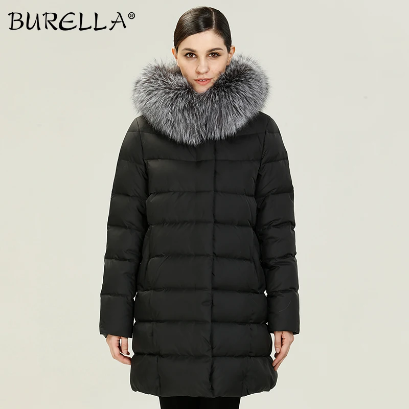 BURELLA 2019 зимнее модное прямое хлопковое Женское пальто из натурального меха