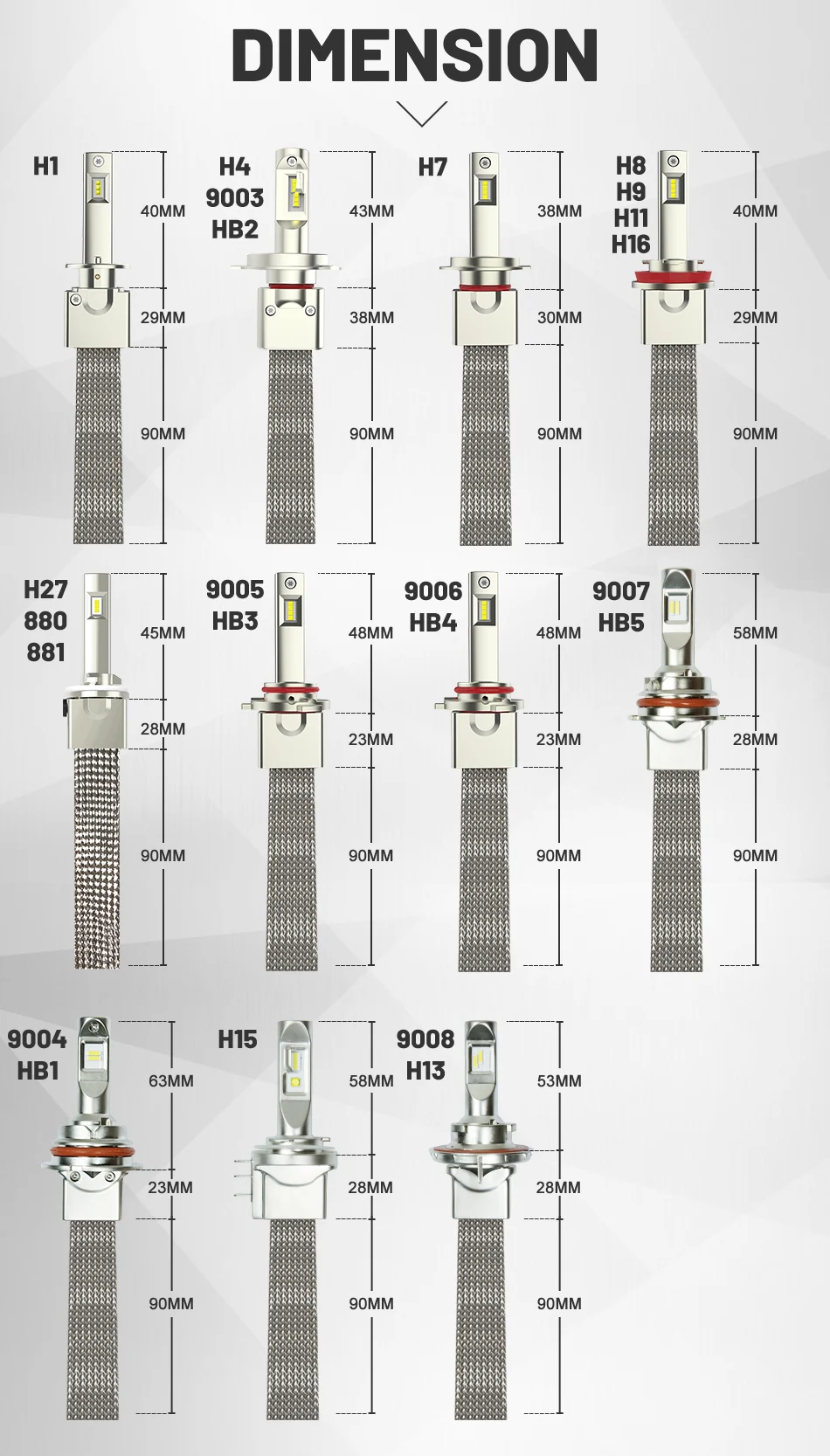 Светодиодные фары 2 шт. 100 Вт H7 H4 H11 H1 H8 9005 9006 HB3 HB4 H13 9004 лм белые чипы CSP