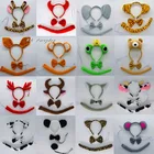 Детский праздвечерние чный ободок с животными для детей и взрослых, повязка на голову, хвост, тигр, обезьяна, косплей, детский душ, Рамадан, Хэллоуин