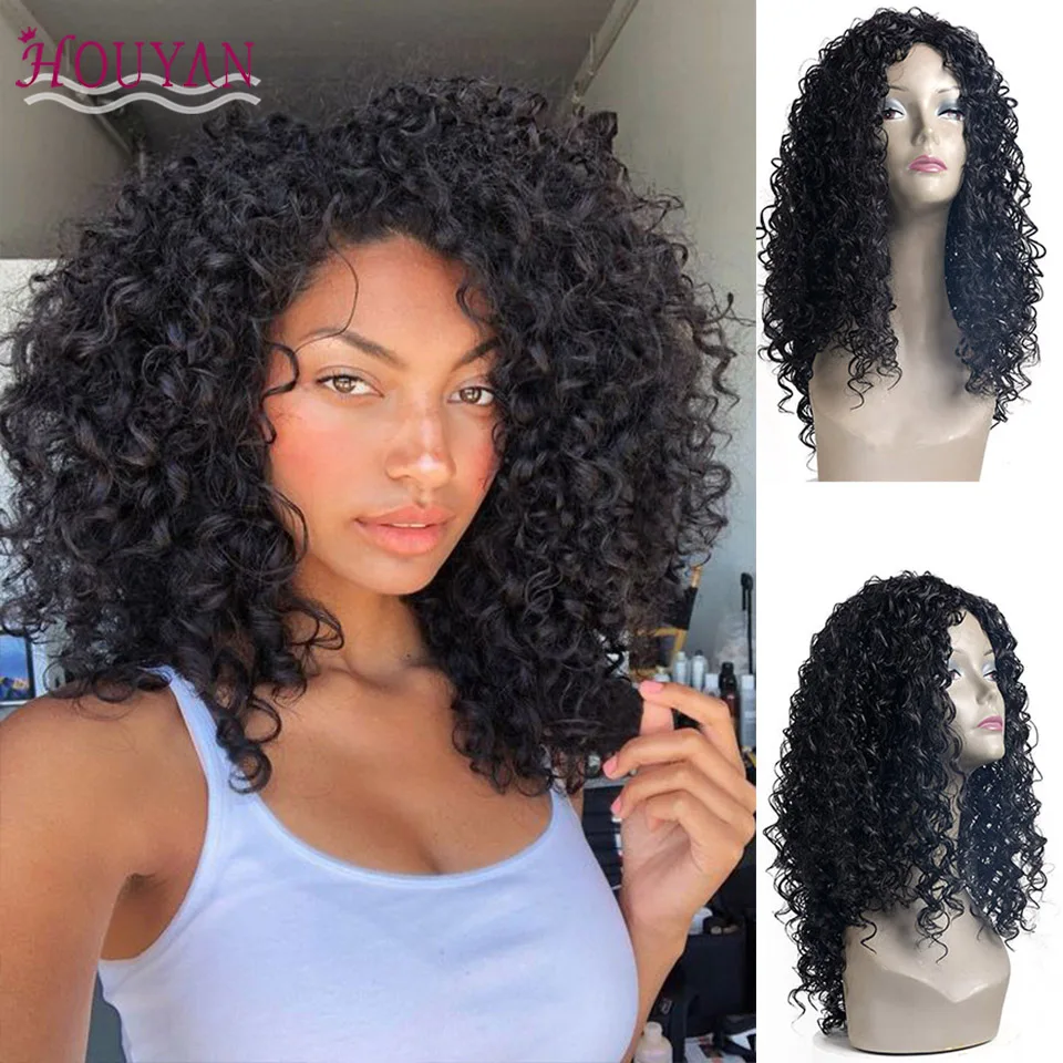 HOUYAN 22 дюйма вьющиеся волосы глубокая фронтальная волна предварительно