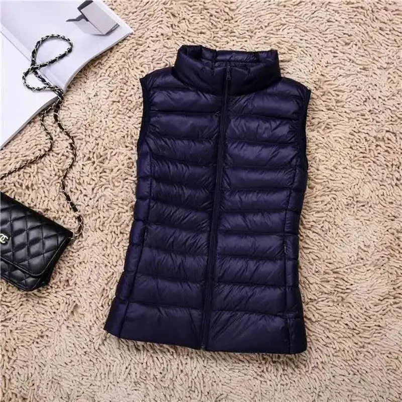 Ultra-light Women's coats Sleeveless White Duck Feather Warm Waistcoat Down Vest Down jacket women spring 2022 feminine coat