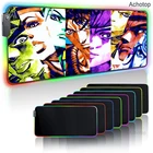 Игровой коврик для мыши Jojo по мотивам невероятных приключений, очень большой игровой коврик для мыши с RGB-подсветкой, большой скоростной коврик для мыши в стиле аниме, коврик для настольного ПК, коврик для клавиатуры
