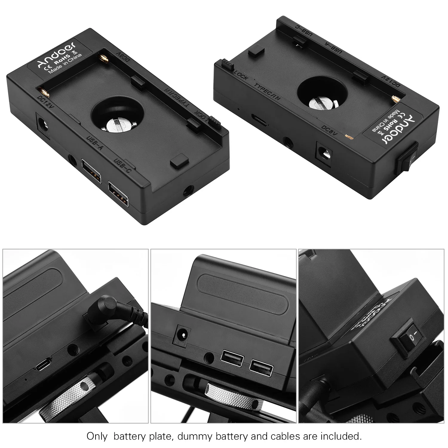 Andoer F750 Battery Plate Holder Adapter+FW50 Dummy Coupler for Sony A7/A7R/A7S/A7II/A7RII/A7SII/A6300/A6400/A6500 | Электроника