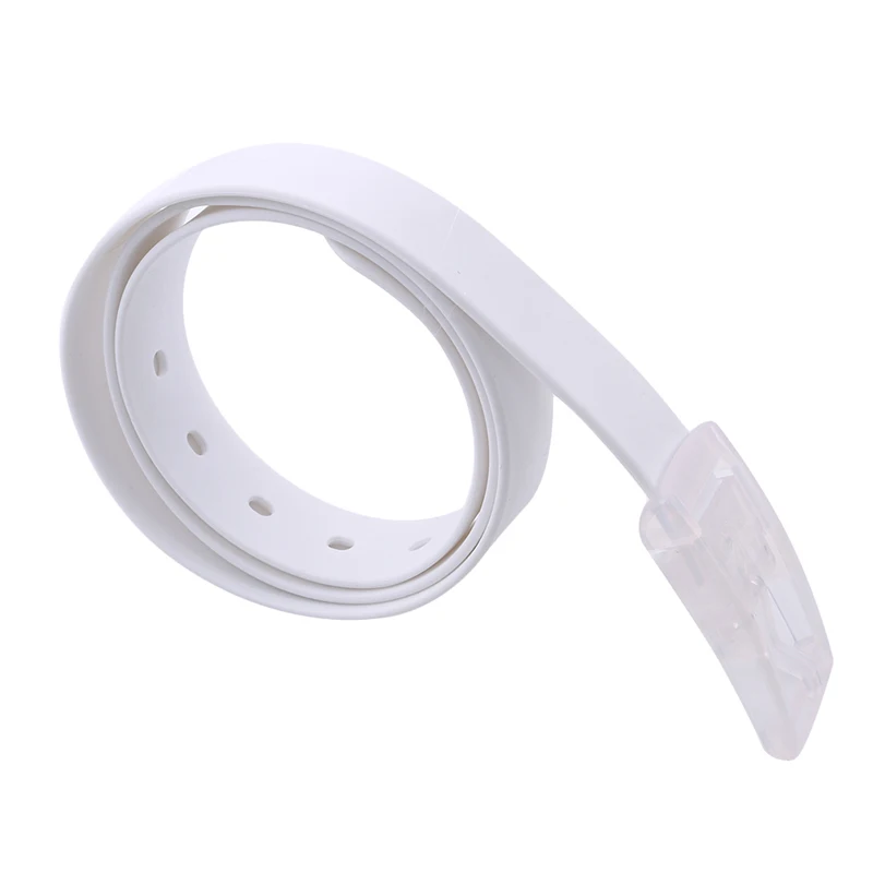 

Candy Colors Eco-Friendly Plastic Belt Unisex Silicone Rubber Belt Korean Style Smooth Buckle For Women Men