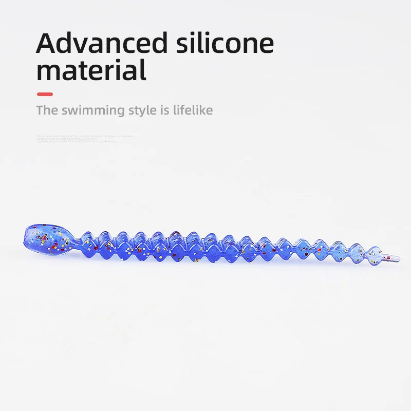 

ARDEA Artificial Silicone Leech Soft Bait 20pcs 80mm 1.2g Floating Worm Bait Straight Tail Lures fish Trout fish swing bait