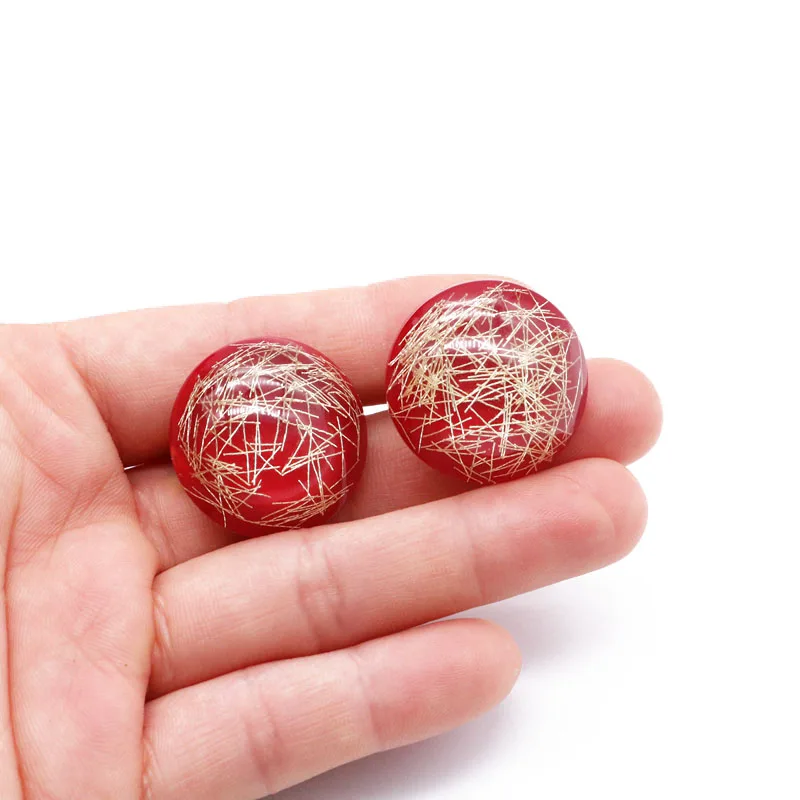 

Round Resin Earrings Clip For No-Ear-Holes Sweet-Designs Gifts For Girl Female