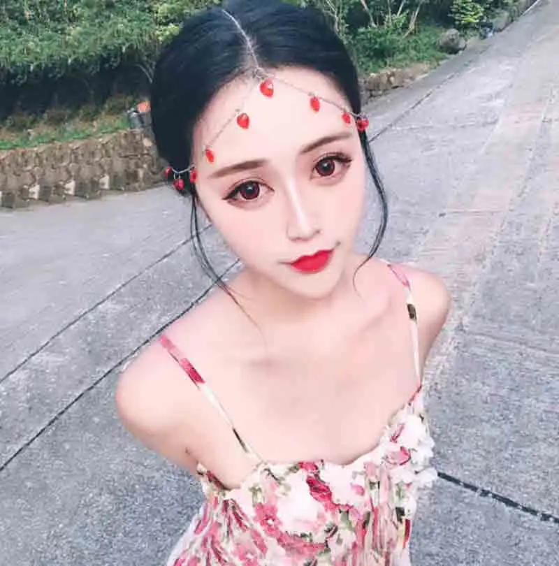 

Hanfu Headdress Eyebrow Necklace Women Ancient Chinese Eyebrow Necklace Cosplay Accessories Hanfu Headdress necklace For Women