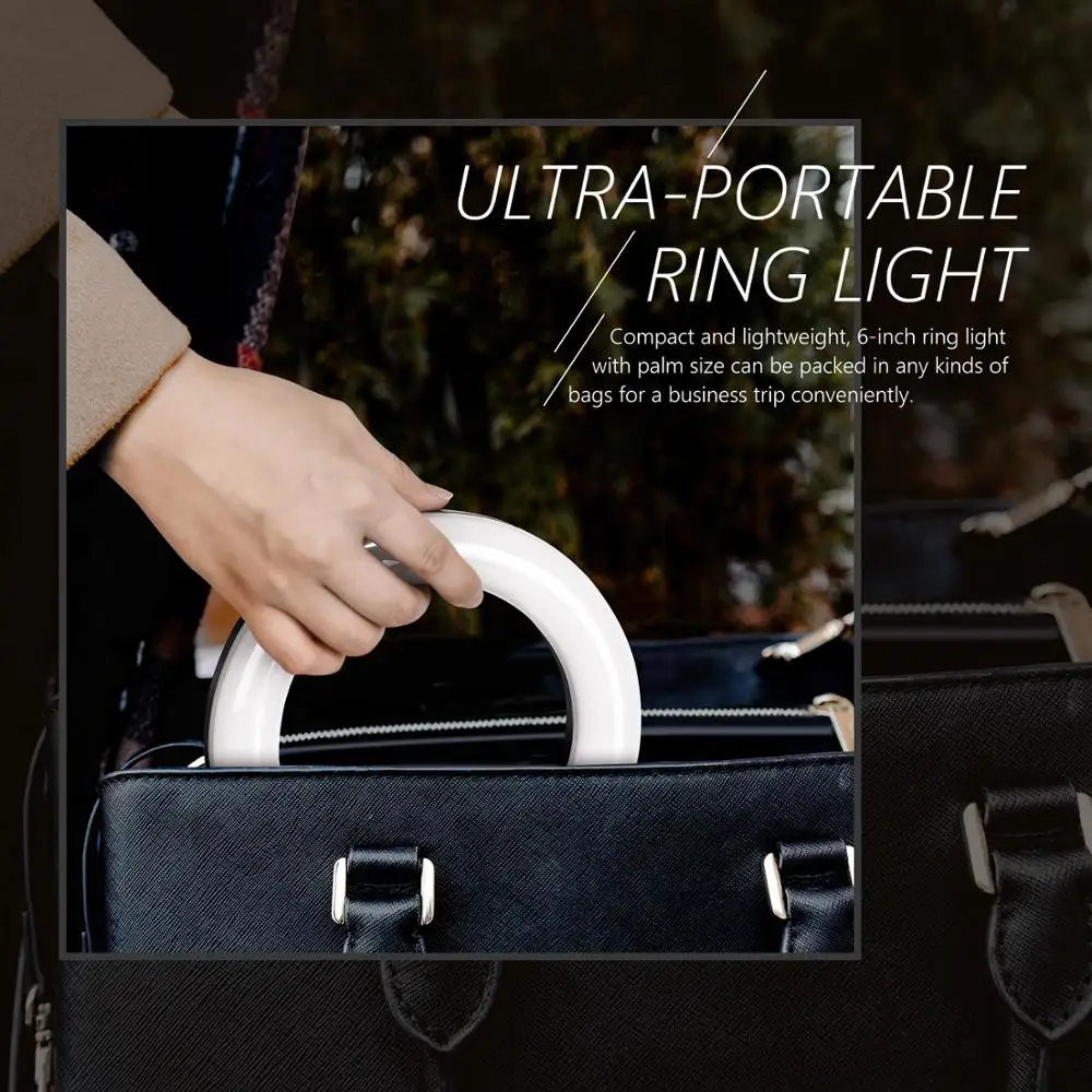 Кольцевой светильник для селфи 6 дюймов с зажимом настольный макияжа стрима