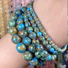 Natural Tang Sancai Агат Камень круглые бусины Spacer Бусины для самостоятельного изготовления ювелирных изделий браслет аксессуары, на Возраст 4-12 мм 15