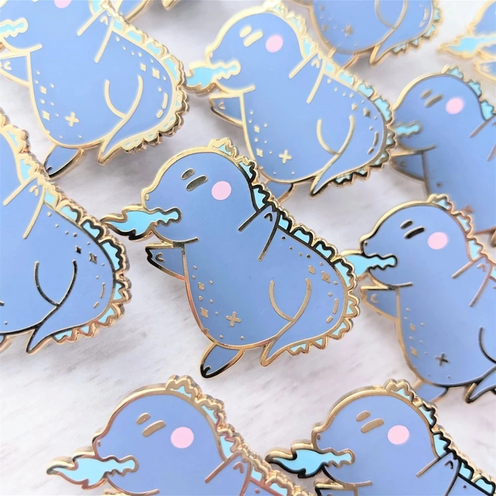 

Kawaii Godzillas Dragon Enamel Pin Cute Cartoon Fire-Breathing Dinosaur Gojira Kaiju Brooch Badge Jewelry Movie Fan Gift