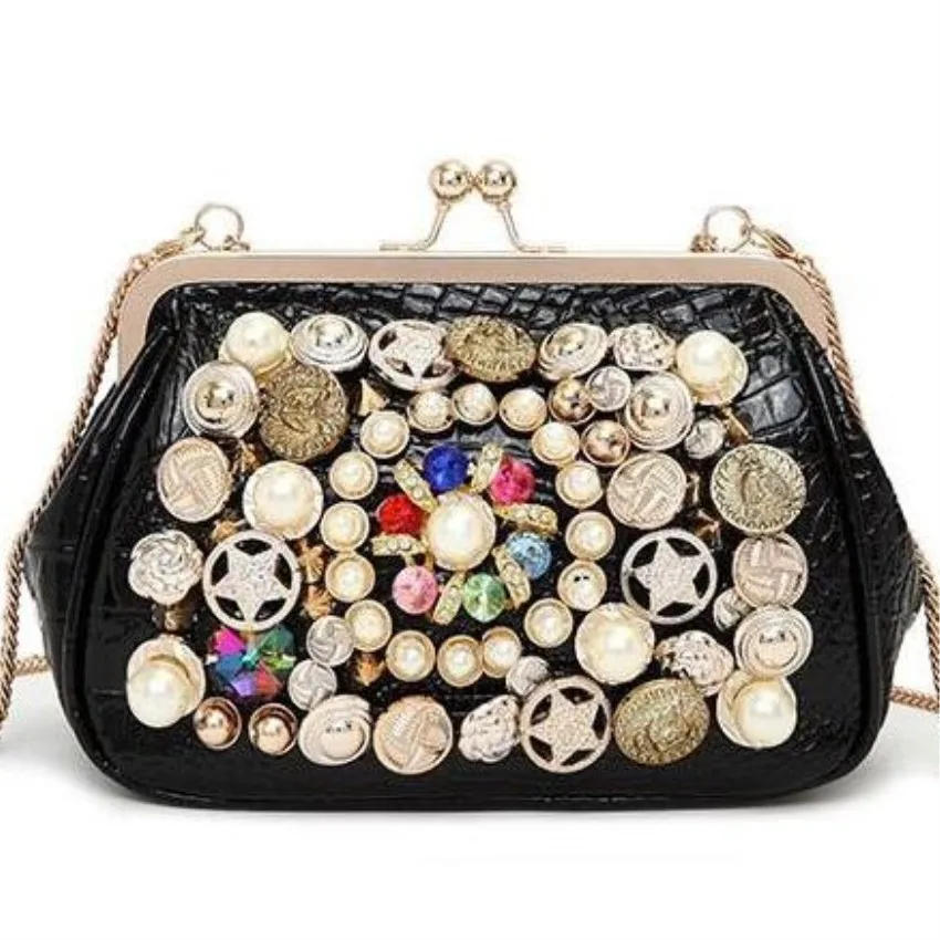 2019 черная женская сумка из лакированной кожи в стиле панк заклепка горного