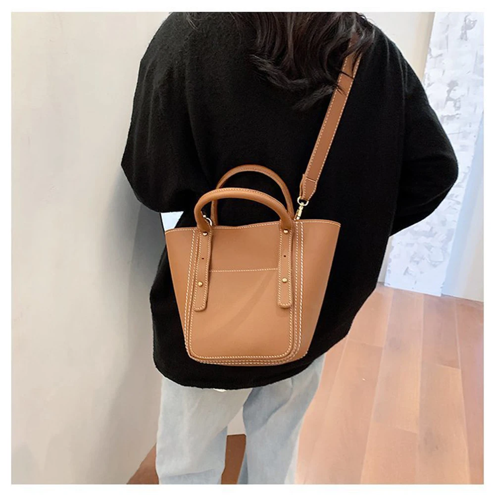

S.IKRR Korean Handbags For Women Crossbody Bag Female Luxury Bag 2020 Designer Leather Tote With Pockets Large Hand Bags Purse