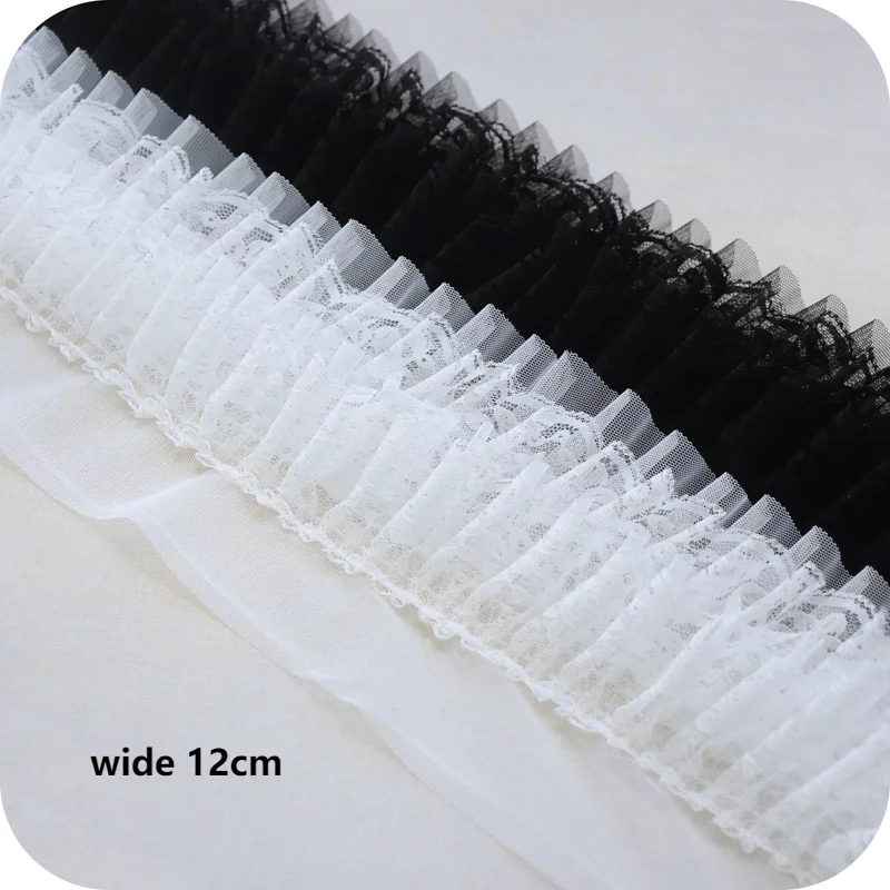 

12cm wide multi-layer mesh lace fabric evening dress tulle wedding dress sewing material embroidery patch for haberdashery