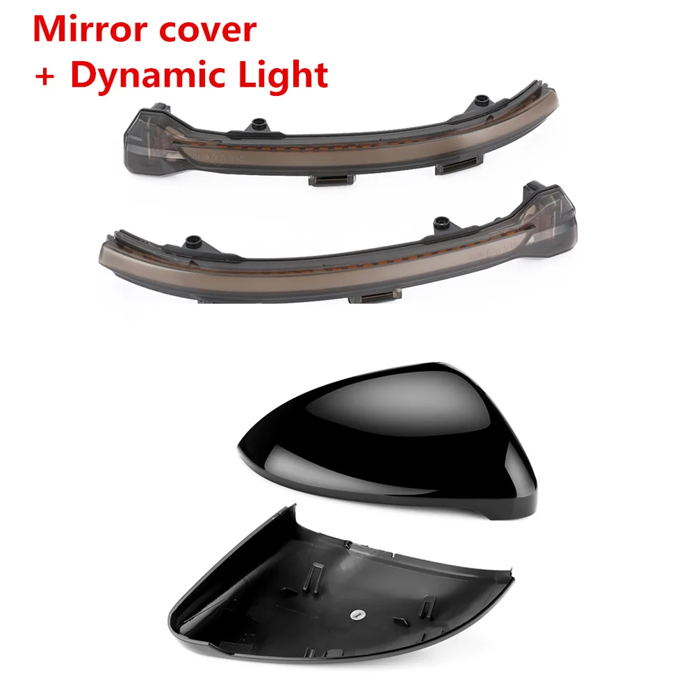 Light Black Cover Для VW Golf MK7 7 GTI R GTD Динамический светодиодный сигнальный светильник зеркало заднего вида Индикатор мигалка повторитель для Volkswagen Rline Touran - Цвет: Light Black Cover