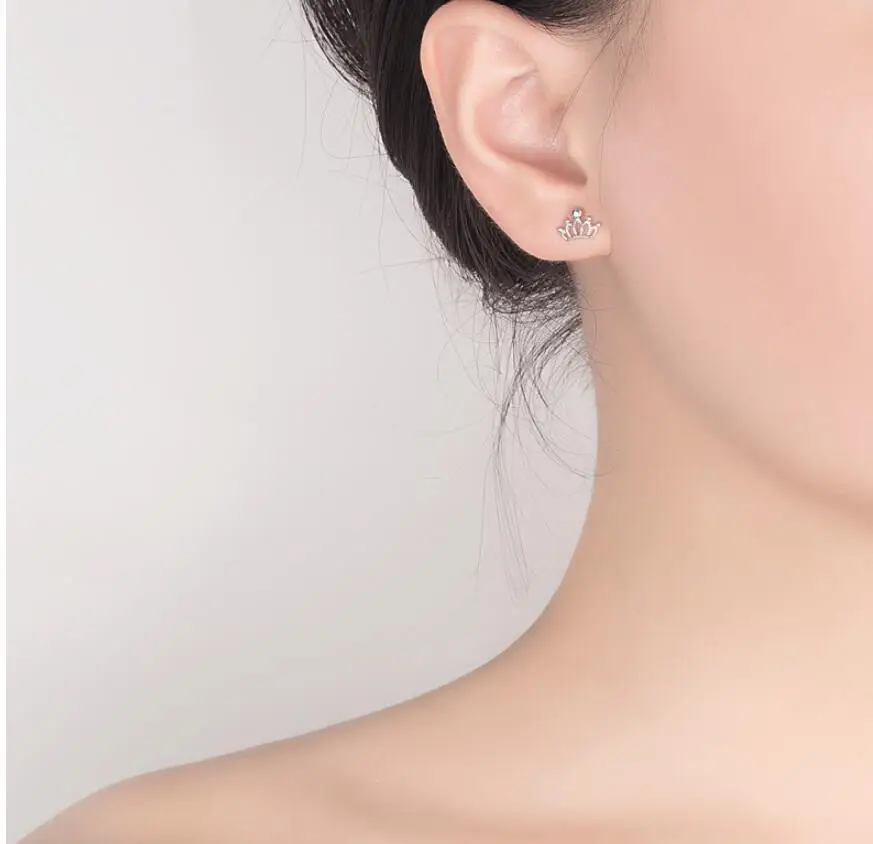 

Female Cute Crown Stud Earring for Women Wedding Jewelry Simple Earring Pendientes Bijoux A129