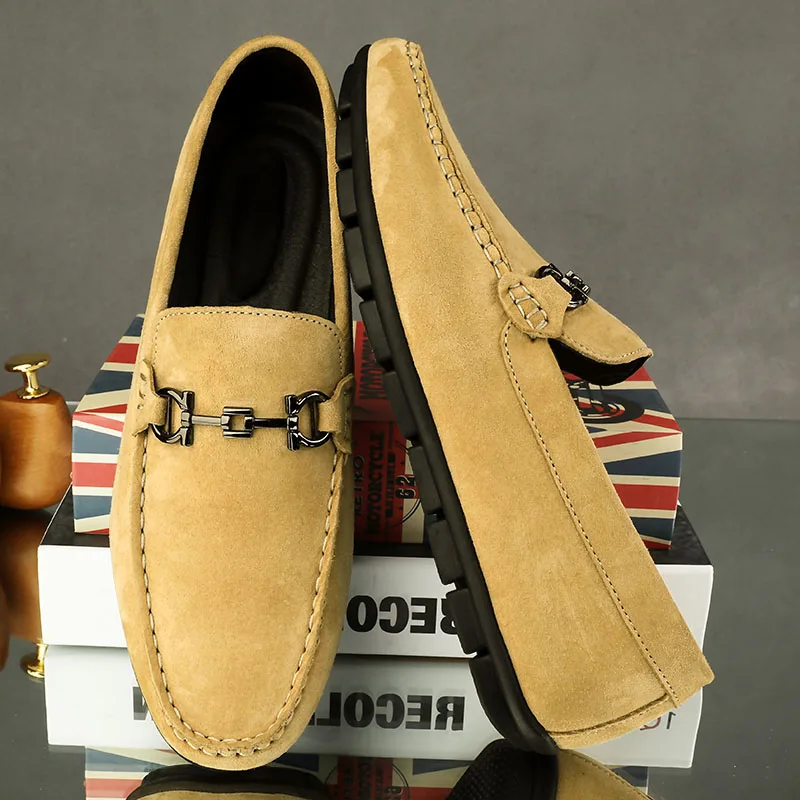 

Genuine Leather Plus Size 37-46 Men Casual Shoes Luxury Brand Mens Loafers Moccasins Breathable Slip on Sand Driving Shoes !