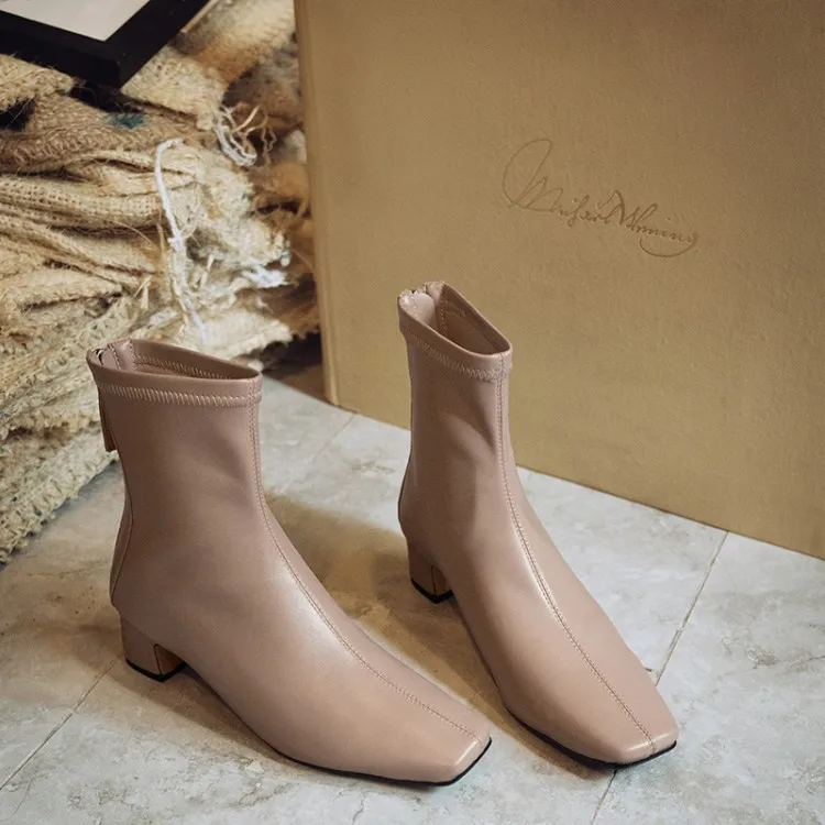 MLJUESE/женские ботильоны из микрофибры Зимние короткие плюшевые ботинки на молнии