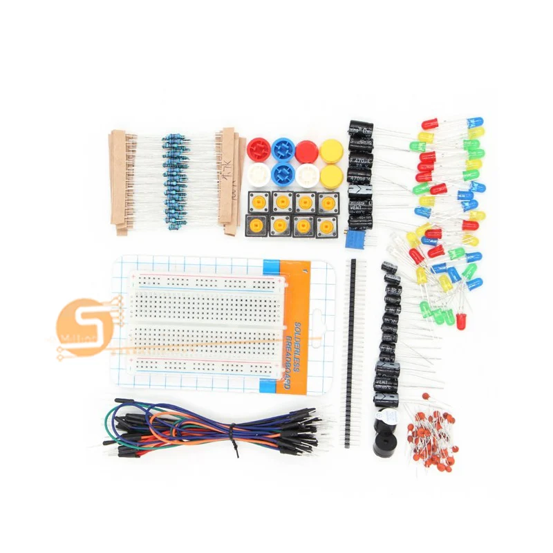 1 комплект компонентов стартовый макетная плата 400 точек + 30 перемычек резисторов