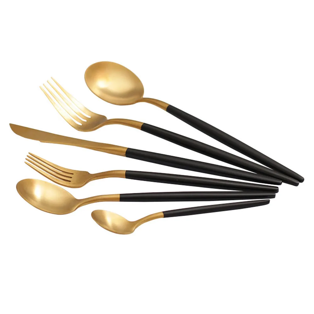 Аксессуары для столовых приборов столовые приборы золотые вилка ложка нож