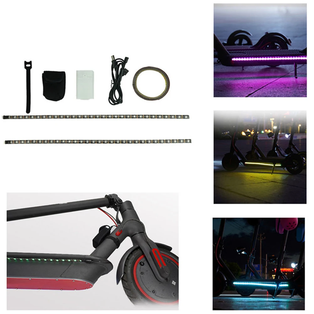

M365 Scooter Strips LED Flashlight Bar Lamp For Xiaomi M365 Electric Scooter Skateboard Night Safety Light Lamp Belt Straps