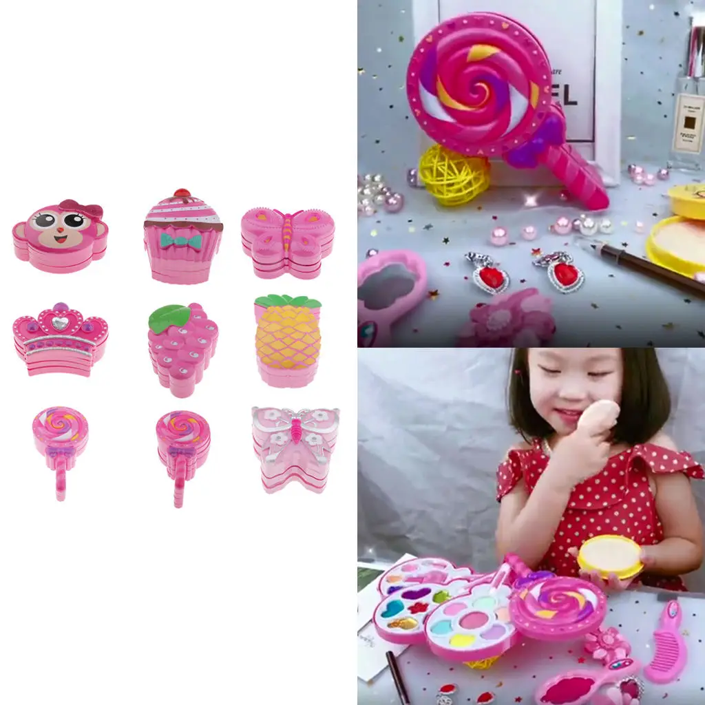 

Girls Princess Travel Cosmetic Toys Kit Makeup Box Set Eyeshadow Gifts