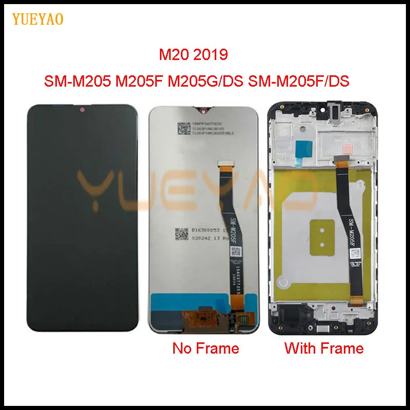 Для Samsung Galaxy M20 M205 SM M205F M205FN дисплей ЖК экран для с рамкой|Экраны мобильных