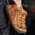 Лидер продаж; Мужские ботинки; Зимние мужские Ботильоны; Кожаные мужские ботинки; Теплые зимние ботинки на меху; Мужские осенние мотоциклетные ботинки; 47 48