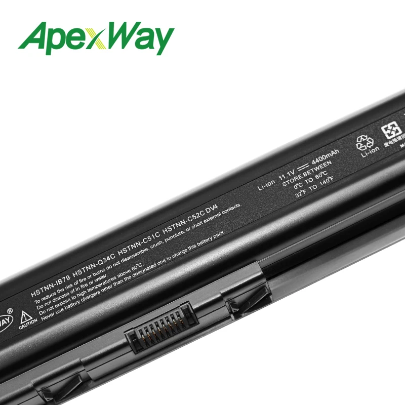 Apexway 6-ячеечный Аккумулятор для ноутбука HP Pavilion DV4 DV5 | Компьютеры и офис