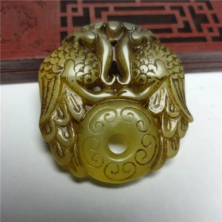 

Natural Vintage JadeHollow Phoenix Pendant Charm Jewellery Women's Hand-Carved Pendant For Women Men Fashion Accessories