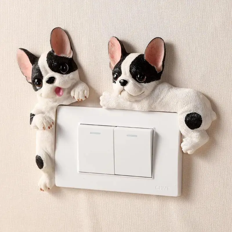 Милый мультяшный Тедди собака 3D фотоэтикетка Защитная крышка наклейка двойной