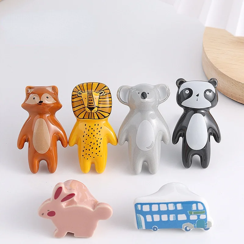 

Cartoon Animal Ceramic Cupboard Door Handle Children's Handle Cute Handle Single Hole Ceramic Retro Drawer Handle