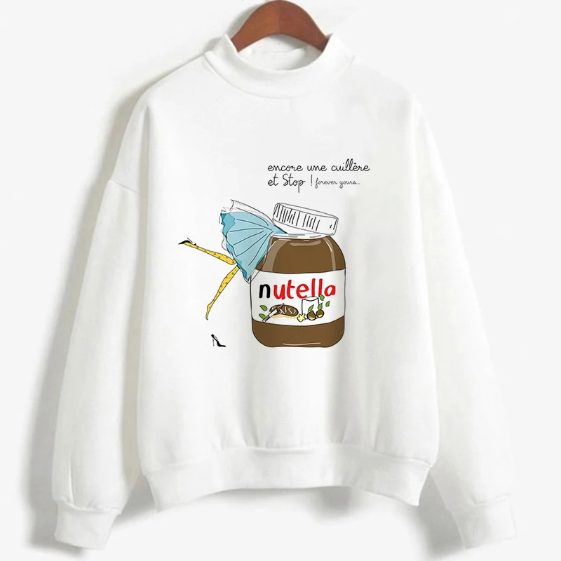 Женская толстовка с капюшоном Kawaii Nutella Повседневная Толстовка в стиле Харадзюку