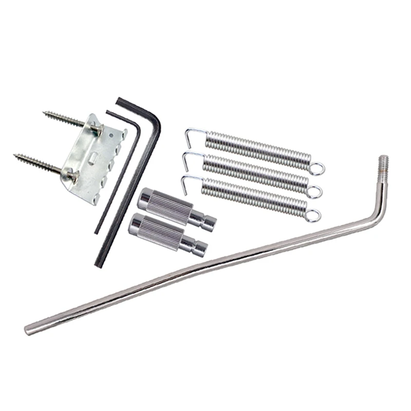 

Metal Guitar Tremolo Bridge Tailpiece Roller Saddle Set for ST Electric Guitar DIY, Silver