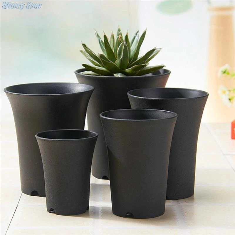 

Plastic Round Succulents Pots Flower Planter For Home Office Or Garden Decoration 7.7cm*9.5cm Suitable For Small Plants 1pc