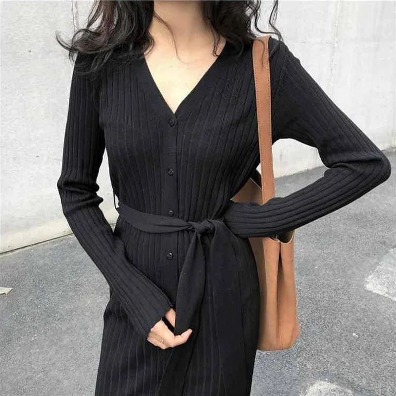 Женское трикотажное платье с v-образным вырезом повседневное теплое элегантное