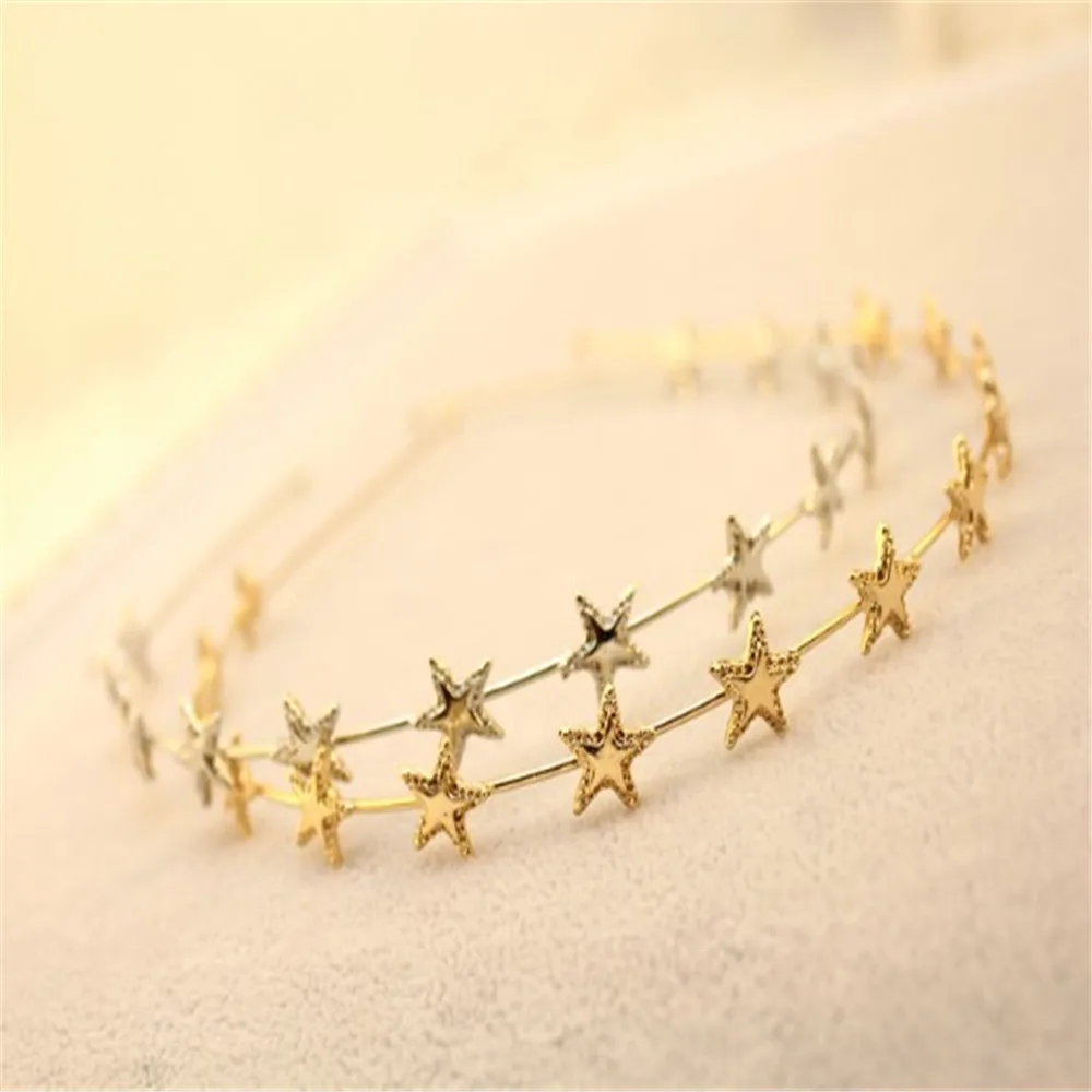 Женская повязка на голову со звездами обруч для волос свадебная тиара невесты