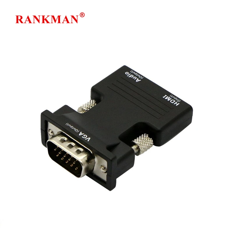 

Rankman HDMI-compatible to VGA Adapter with Audio Cables 720/1080P for HDTV Monitor DVD TV-box Projector PC Laptop PS4