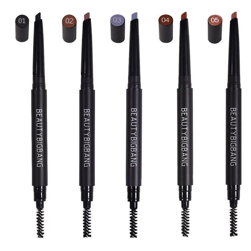 BeautyBigBang, 5 цветов, двухсторонний карандаш для бровей, водостойкий, стойкий, натуральный, вращающийся, треугольный, для бровей, тату, ручка для макияжа