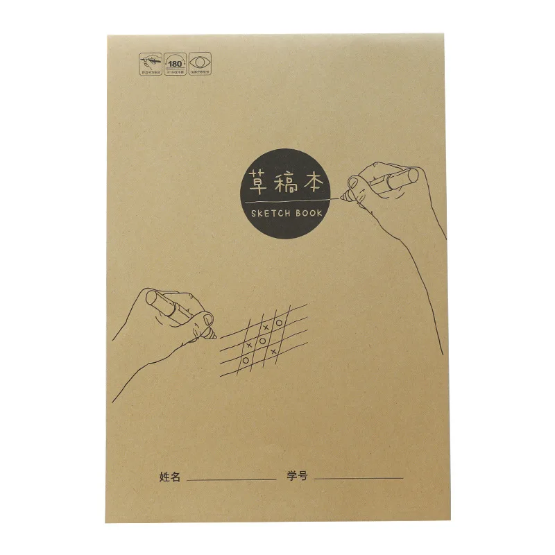 

EZONE Blank Page Notebook Sketch Book White Inner Page Notebook Draft Paper Thicken Notebook School Office Stationery Supply