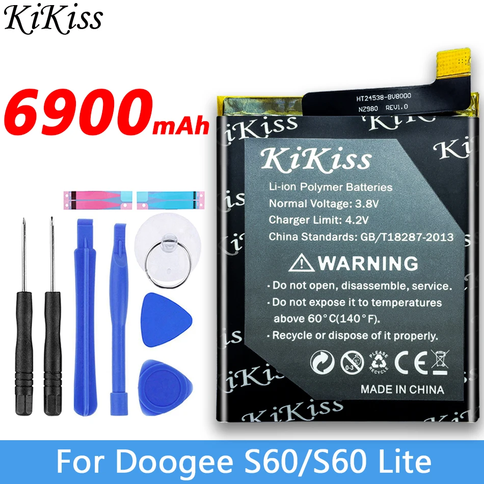 Аккумулятор большой емкости 6900 мАч для телефона Doogee S60 / Lite BAT17M15580 BAT173605580 + номер