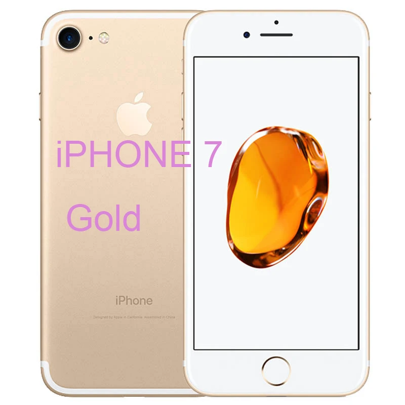 Разблокированный Apple iPhone 7/iPhone 7 Plus четырехъядерный мобильный телефон 12,0 МП камера 32G/128G/256G Rom IOS Телефон с отпечатком пальца - Цвет: iphone 7 Gold