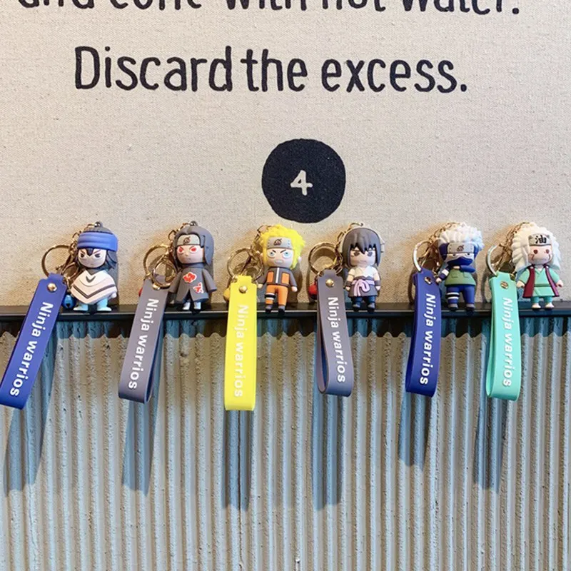 

Hot 3D Anime Keychain Keyring Naruto Keychain Figure Kakashi Naruto Doll Car Key Chain Bag Charms Pendant For Cosplay Gift