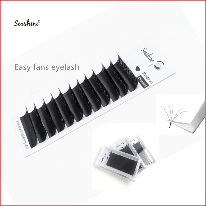 

Ресницы для наращивания Seashine Easy fanning Fast Fan, индивидуальные ресницы для наращивания, автоматические высококачественные цветущие объемные ре...