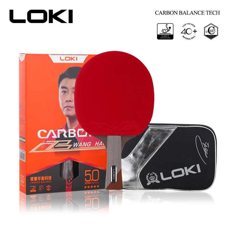 

LOKI 5 Star Professional Wenge Carbon Table Tennis Racket Carbon Tube Tech PingPong Bat Competition Ping Pong Paddle with Bag