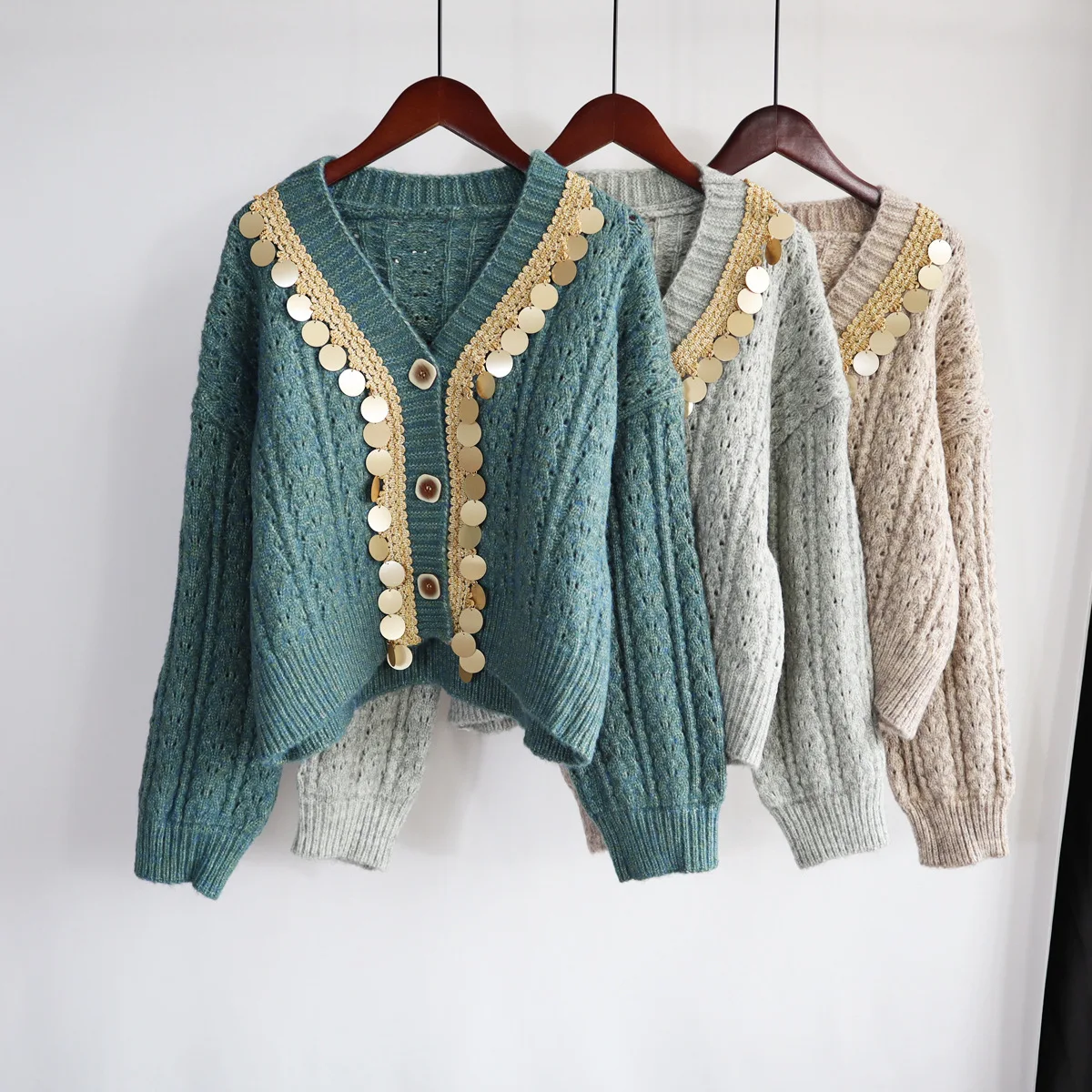 

2021 New Spring Women Fashion Designer Tops Female High Quality Brand Autumn Tops Ladies Sequined Sweaters Mujer