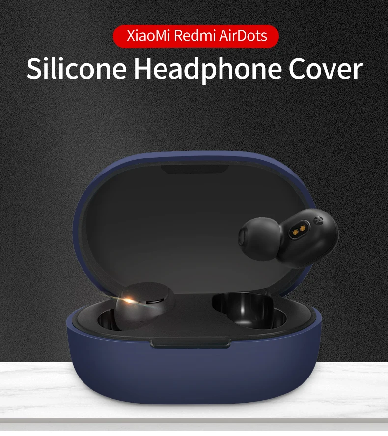 Силиконовый чехол для наушников для xiaomi Redmi AirDots беспроводной Bluetooth чехол s Redmi Airdots TWS аксессуары для наушников Нескользящие