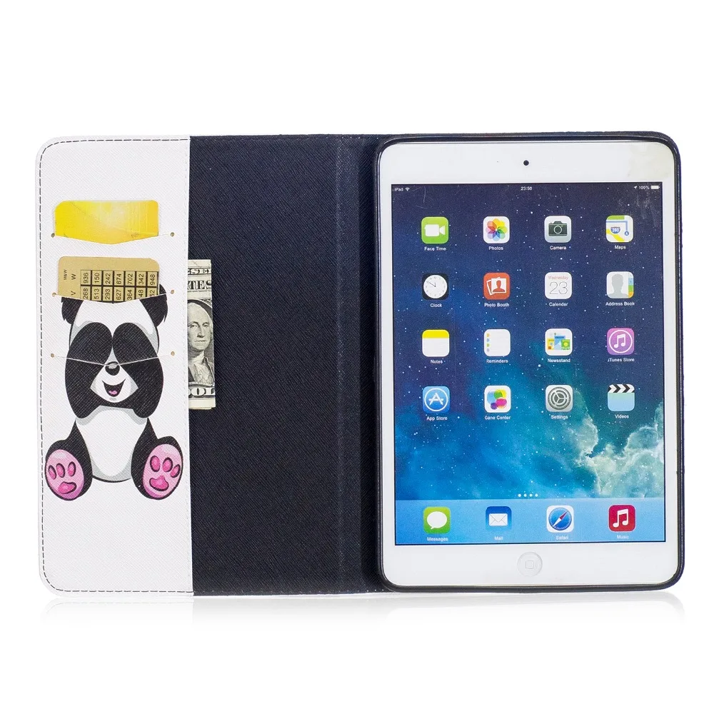 Новый модный кожаный чехол с милым принтом панды и совы для Apple ipad mini 1 2 3 мягкий