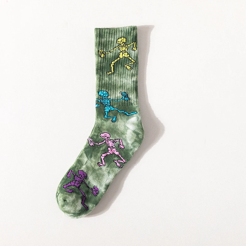 

New Men Women Socks Fashion Harajuku Funny Tie-dye Long Printed Socks Quality Cotton Creative Cartoon Crazy Cool Skateboard Sock