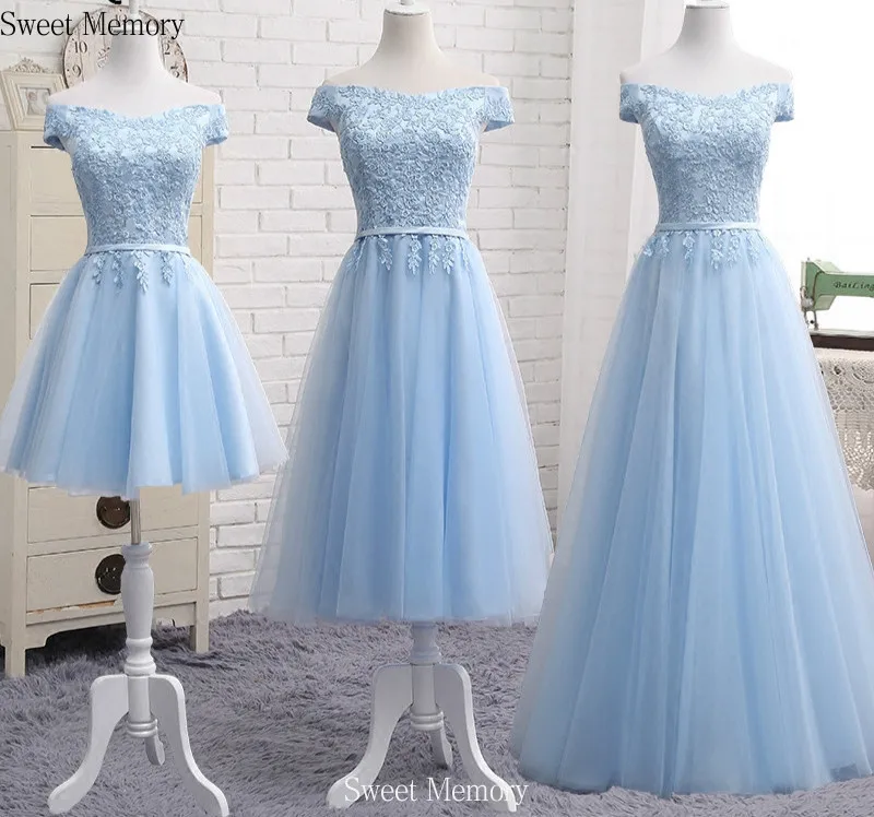 

Spring Summer Autumn Appliques Lace Tulle Champagne Prom Dresses Bride Guests Wedding Graduation Vestidos Sweet Memory