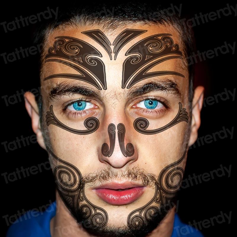 neck tattoos men temporary face tattoos for boys symbols tattoo tribal totem black face tattoo sticker mens fake tatoo water images - 4